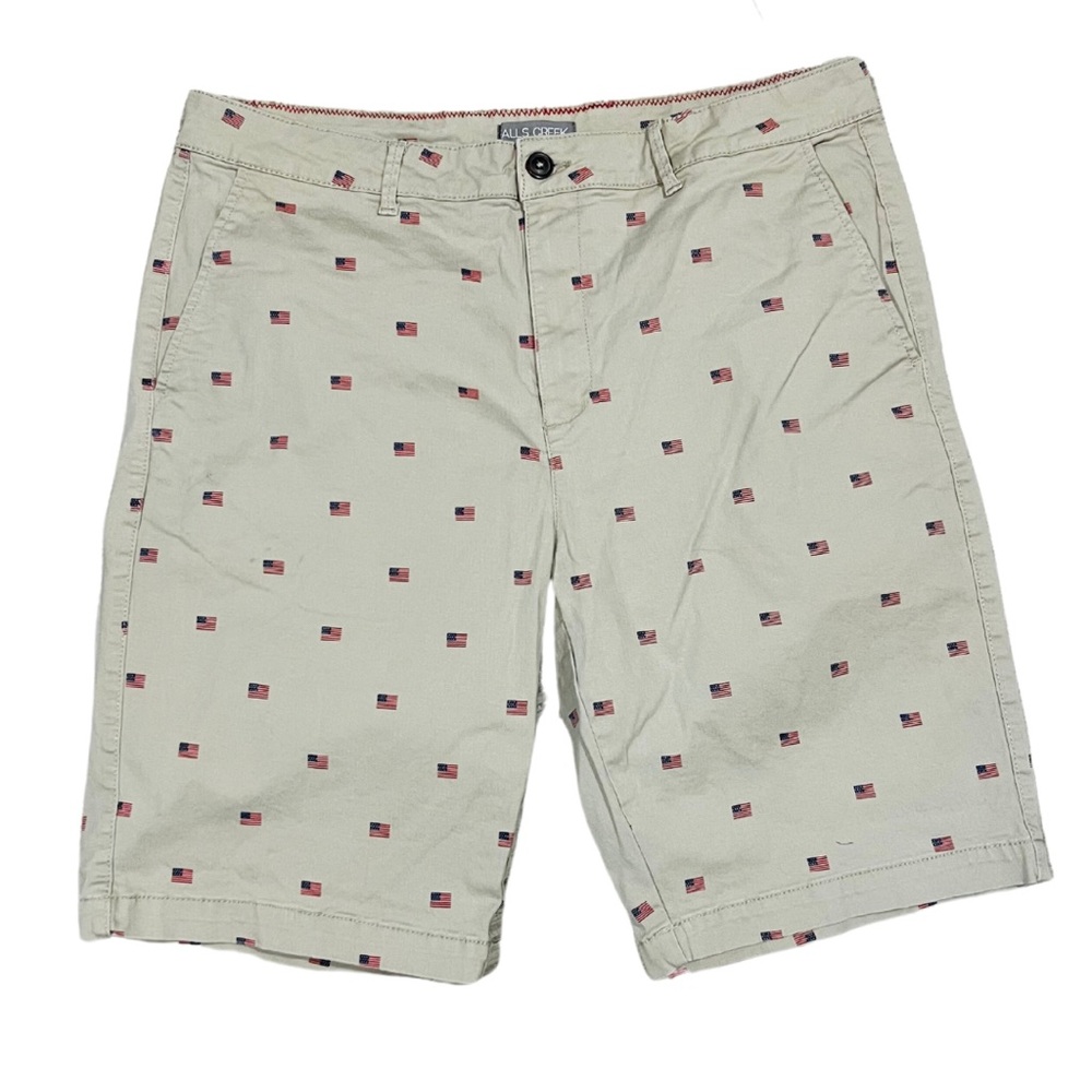 American Flag Khaki Shorts